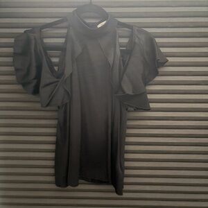 Ella Moss Black Ruffle Sleeve Dress